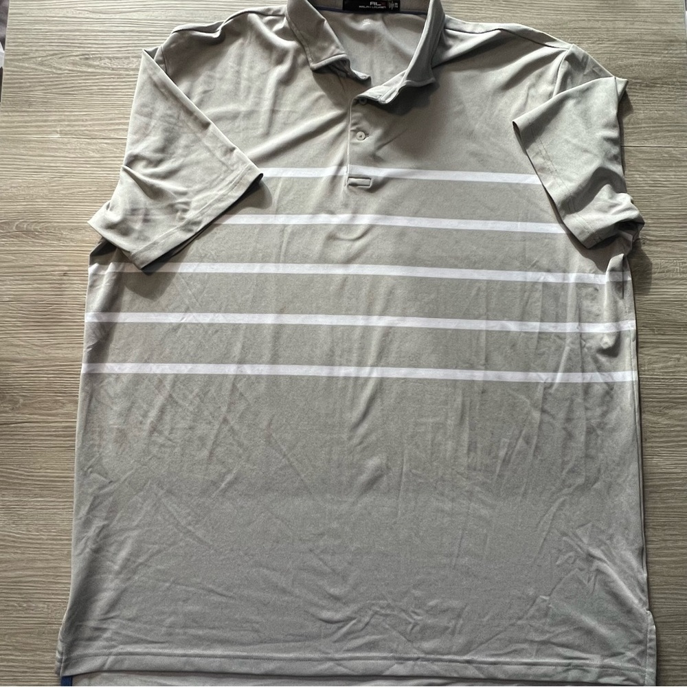⛳️RLX Golf Polo Grey with white stripes XXL ⛳️